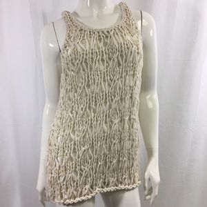 Freeway White Knit Cord Tank Top 1092